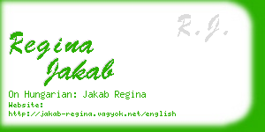 regina jakab business card